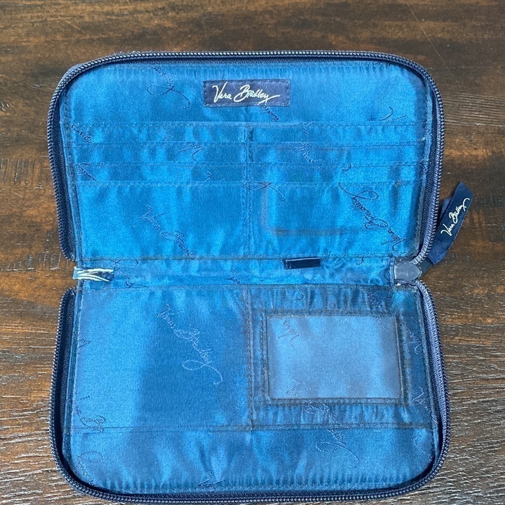 Vera Bradley Navy Blue Paisley Pattern Wallet - Picture 3 of 3